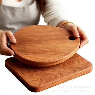 Round wood serving board